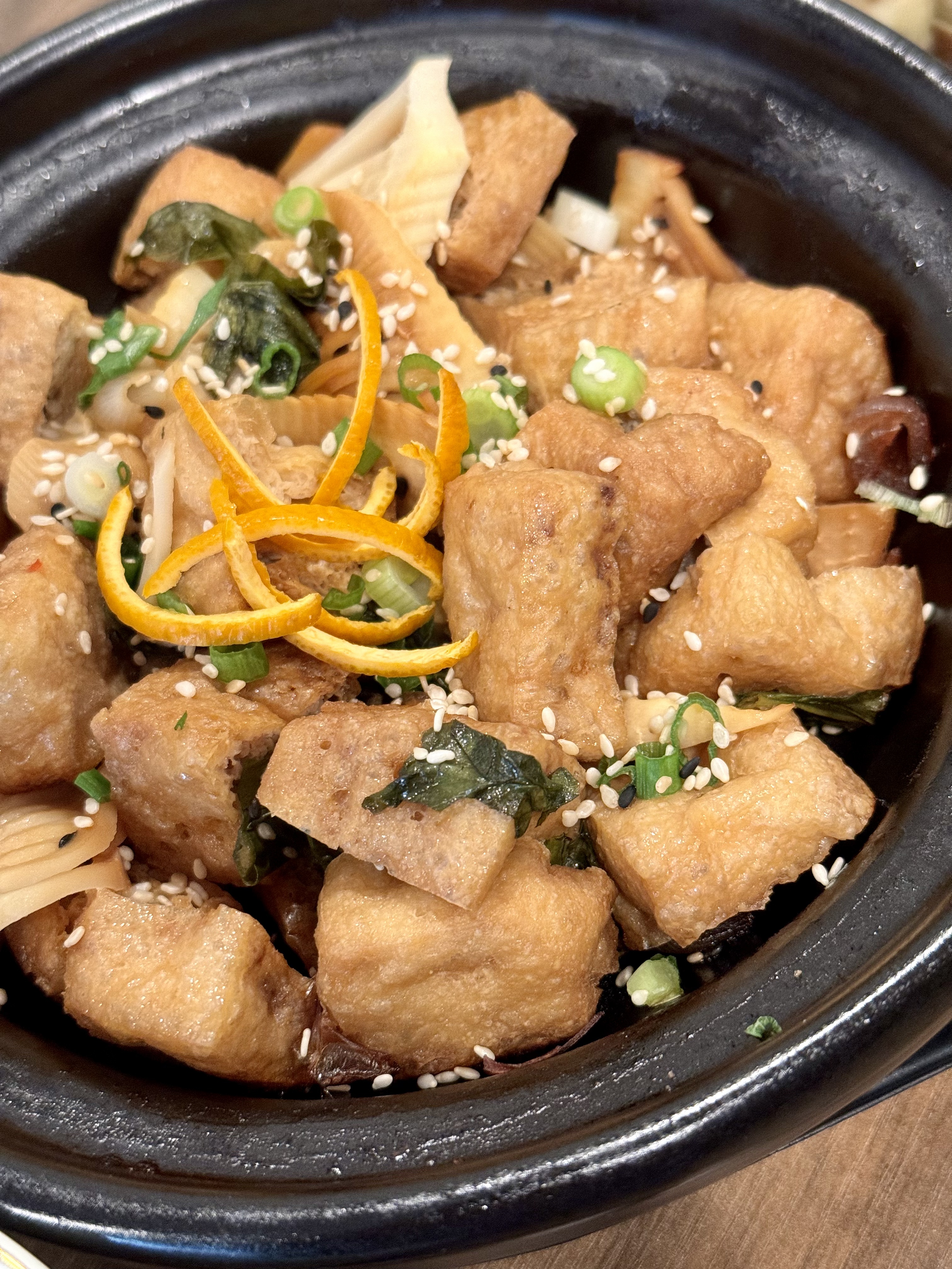 Fried tofu pot in savory broth